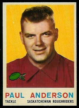 Paul Anderson 1959 Topps CFL football card