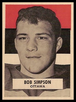 Bob Simpson 1959 Wheaties CFL football card