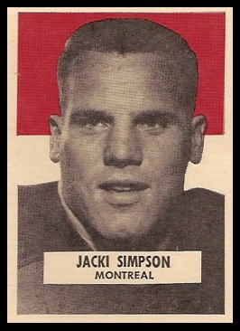 Jack Simpson 1959 Wheaties CFL football card