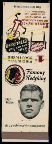 Ray Lemek 1960-61 Redskins Matchbooks football card
