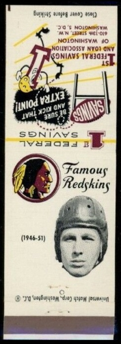 James Peebles 1960-61 Redskins Matchbooks football card