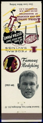 Ed Sutton 1960-61 Redskins Matchbooks football card