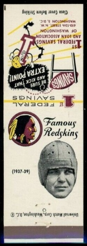 Turk Edwards 1960-61 Redskins Matchbooks football card