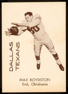 Max Boydston 1960 7-Eleven Texans football card