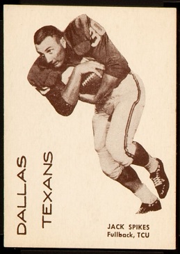 Jack Spikes 1960 7-Eleven Texans football card