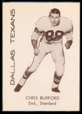 Chris Burford 1960 7-Eleven Texans football card