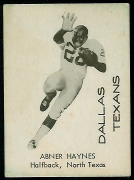 Abner Haynes 1960 7-Eleven Texans football card