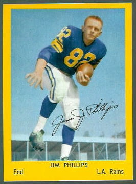 Jim Phillips 1960 Bell Brand Rams football card
