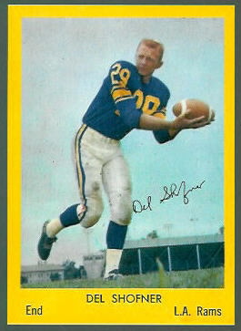 Del Shofner 1960 Bell Brand Rams football card