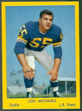 Lou Michaels 1960 Bell Brand Rams football card Lou Michaels 1960 Bell Brand Rams football card