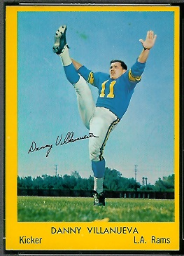 Danny Villanueva 1960 Bell Brand Rams football card
