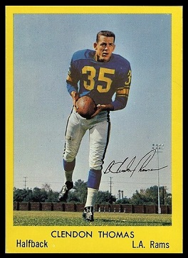 Clendon Thomas 1960 Bell Brand Rams football card Clendon Thomas 1960 Bell Brand Rams football card