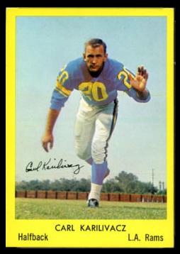 Carl Karilivacz 1960 Bell Brand Rams football card