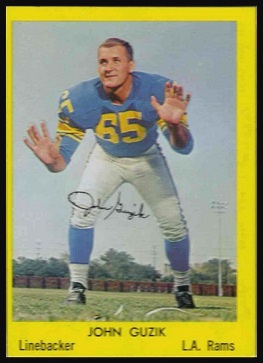 John Guzik 1960 Bell Brand Rams football card