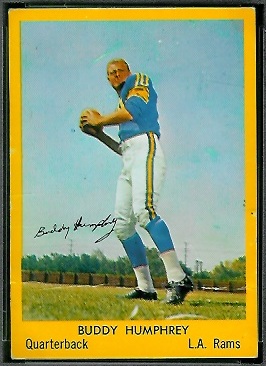 Buddy Humphrey 1960 Bell Brand Rams football card