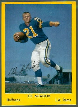 Ed Meador 1960 Bell Brand Rams football card