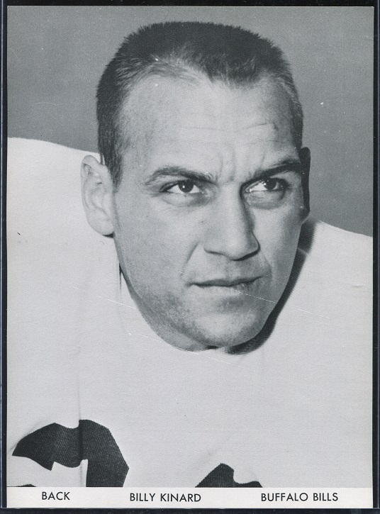 Billy Kinard 1960 Bills Team Issue football card