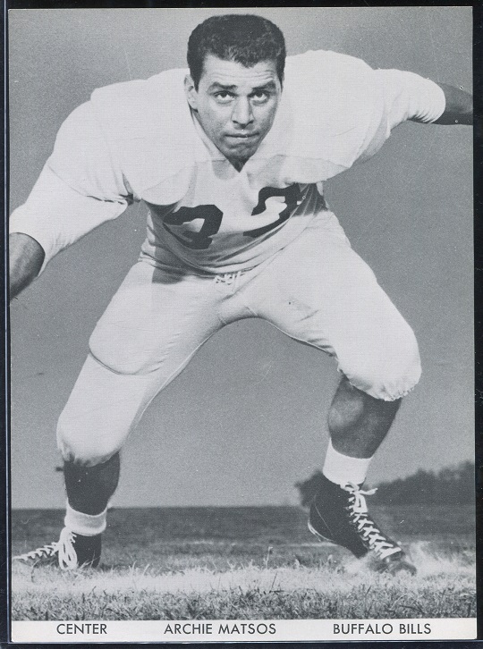 Archie Matsos 1960 Bills Team Issue football card