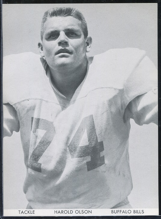 Harold Olson 1960 Bills Team Issue football card
