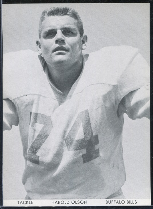 Harold Olson 1960 Bills Team Issue football card Harold Olson 1960 Bills Team Issue football card