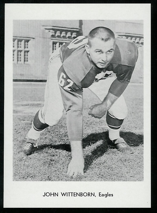 John Wittenborn 1960 Eagles Team Issue football card