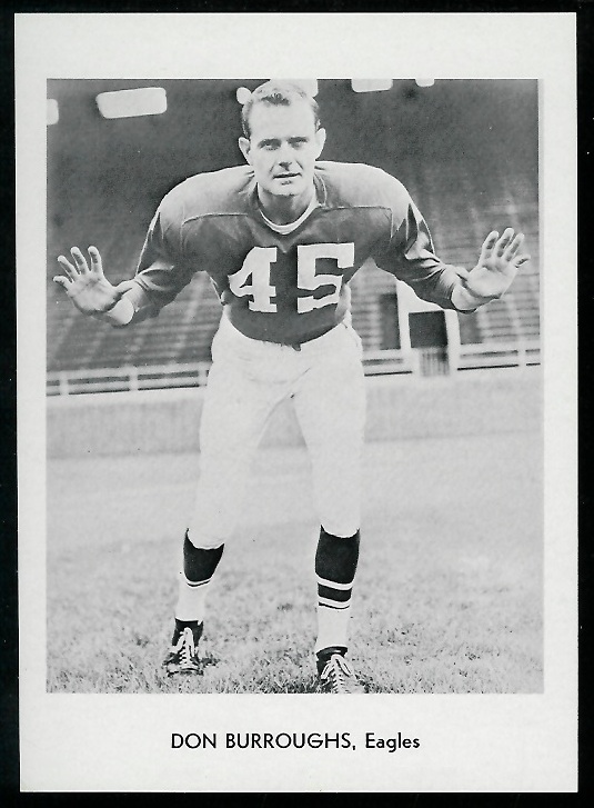 Don Burroughs 1960 Eagles Team Issue football card