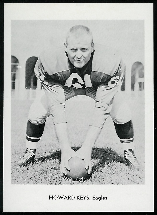 Howard Keys 1960 Eagles Team Issue football card