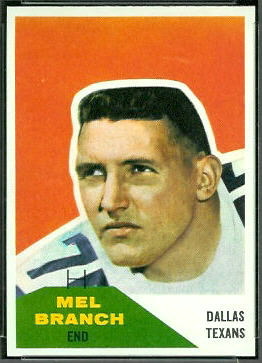 Mel Branch 1960 Fleer football card