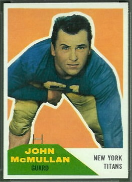 John McMullan 1960 Fleer football card