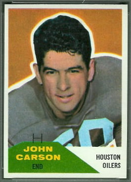 John Carson 1960 Fleer football card