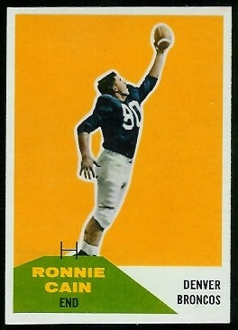 Ronnie Cain 1960 Fleer football card