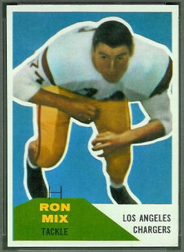 Ron Mix 1960 Fleer football card