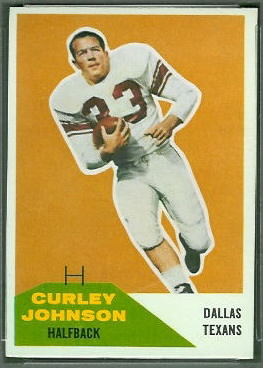 Curley Johnson 1960 Fleer football card