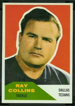 Ray Collins 1960 Fleer football card