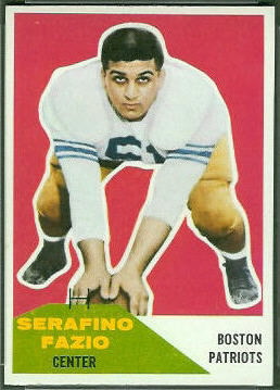 Serafino Fazio 1960 Fleer football card