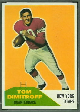 Tom Dimitroff 1960 Fleer football card