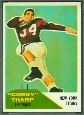 Corky Tharp 1960 Fleer football card Corky Tharp 1960 Fleer football card