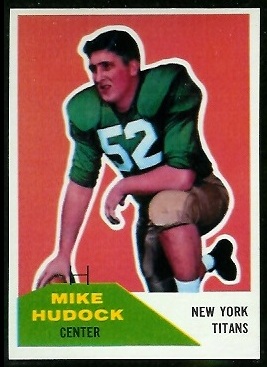 Mike Hudock 1960 Fleer football card