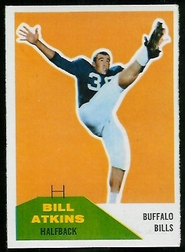 Bill Atkins 1960 Fleer football card