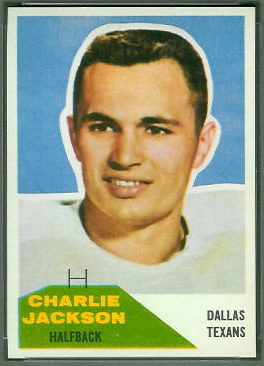 Charlie Jackson 1960 Fleer football card Charlie Jackson 1960 Fleer football card