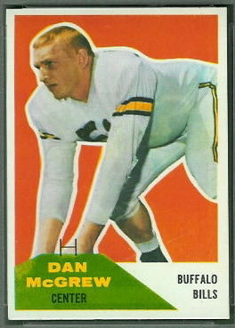 Dan McGrew 1960 Fleer football card