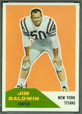 Jim Baldwin 1960 Fleer football card