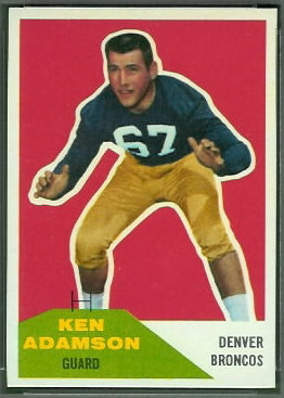 Ken Adamson 1960 Fleer football card