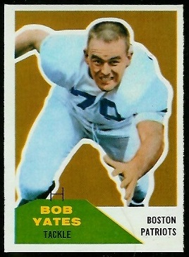 Bob Yates 1960 Fleer football card