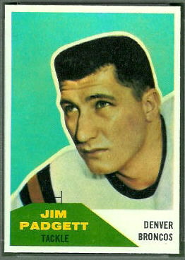 Jim Padgett 1960 Fleer football card