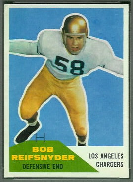 Bob Reifsnyder 1960 Fleer football card