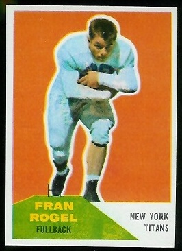 Fran Rogel 1960 Fleer football card