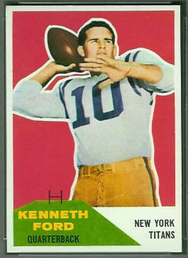 Ken Ford 1960 Fleer football card