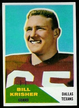 Bill Krisher 1960 Fleer football card