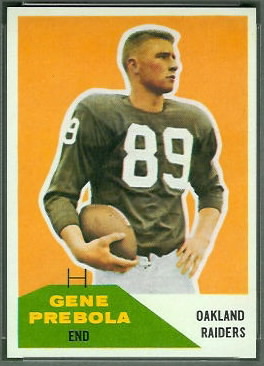 Gene Prebola 1960 Fleer football card